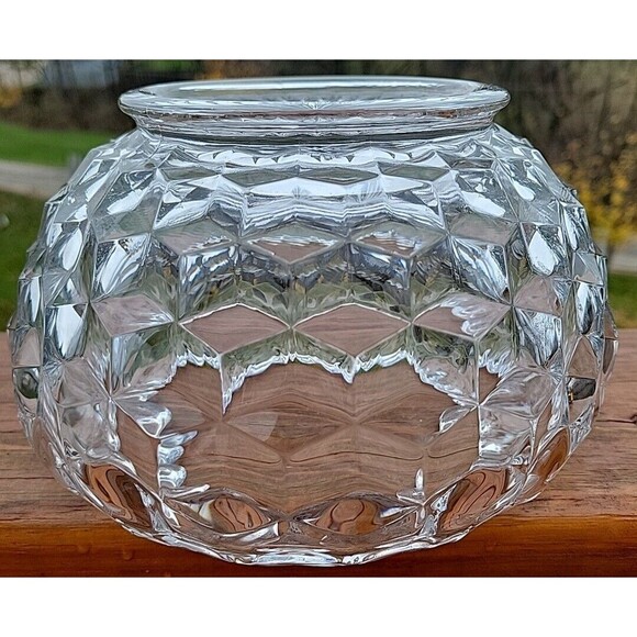 Vintage Fostoria American Glass Crystal Cupped & Footed 7-1/2 Inch Bowl - Picture 8 of 12